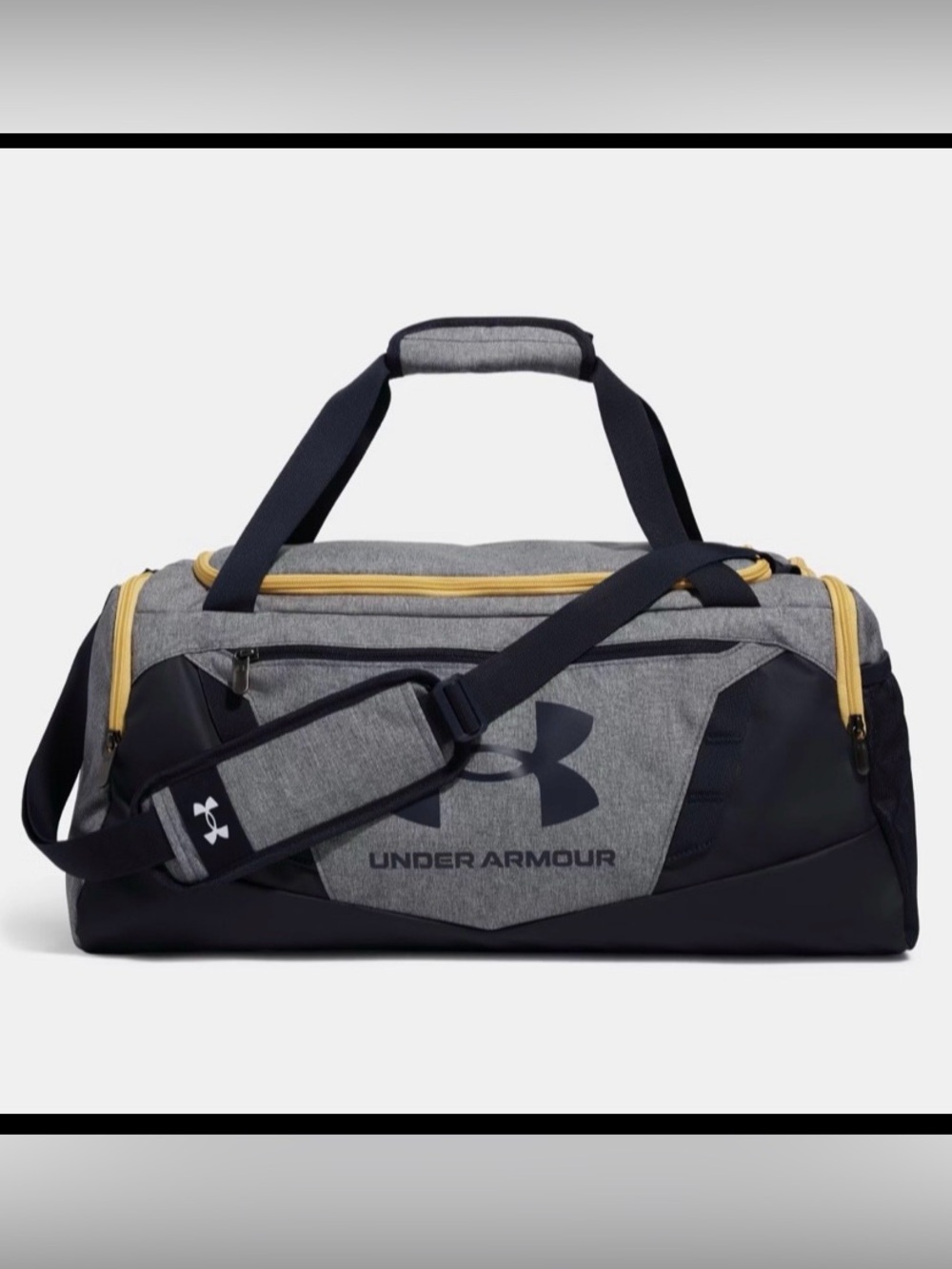 under armour undeniable 5.0 duffle medium Bag Grey Navy Blue Yellow New 21x10x10